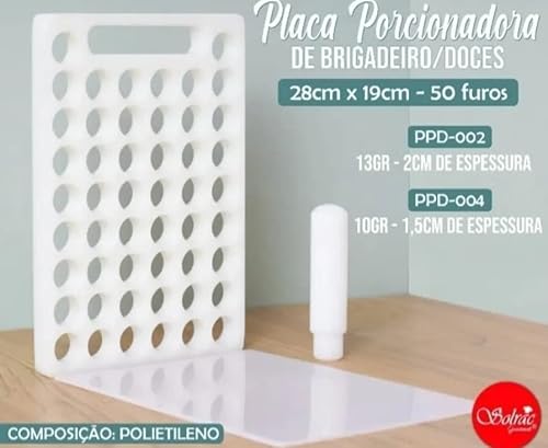 Placa Porcionadora De Doces Brigadeiro Beijinho 13g 50 Furos