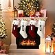SOMYTING 4 Stück Weihnachtsstrumpf Gestrickte Wolle Weihnachtsstrumpfe mit Schneemann Namensschildern Weihnachtssocken Deko Christmas Stockings Weihnachtsfeier Weihnachtsdekorationen Kindergeschenke