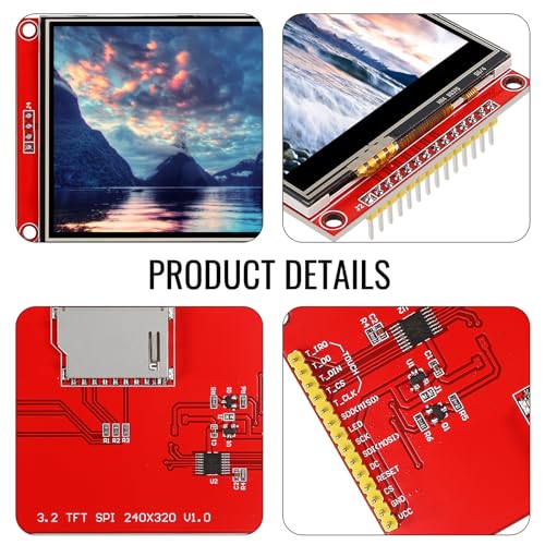 Image of 2pcs 3.2 inch SPI TFT LCD Display Touch Panel ILI9341 240x320 TFT LCD Touch Screen Shield 5V /3.3V STM32 Display Module SPI Serial with Touch Pen