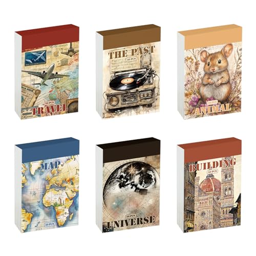 300 Pcs Vintage Aesthetic Washi Stickers Book - 6 Daily
