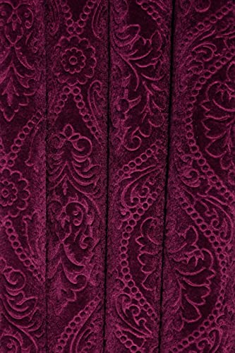 Image of Fabrilia Velvet Eyelet Window Curtain 5 feet Long for Living Room /Bedroom, Wine, Pack of 1 Piece