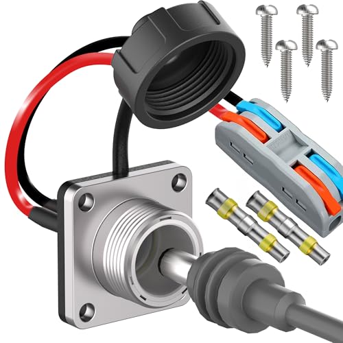 SOZATO Starlink Mini Wall Pass Through Kit for Waterproof & Aluminum, Rv Cable Passthrough Female Socket, DC 5.5 X 2.1 Power Connector Starlink Mini Wall Socket for Rv, Truck, Boat, Battery Box