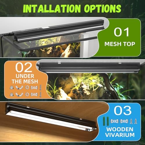 GlowUp 22inch 24W T5 5.0 UVB Light for Reptiles Light Fixture Combo Kit Reptile Lamp Tube Terrarium Hood UVB Light for Bearded Dragon Rainforest Dwelling Reptiles, Chameleons, Iguanas, Turtles — view 5