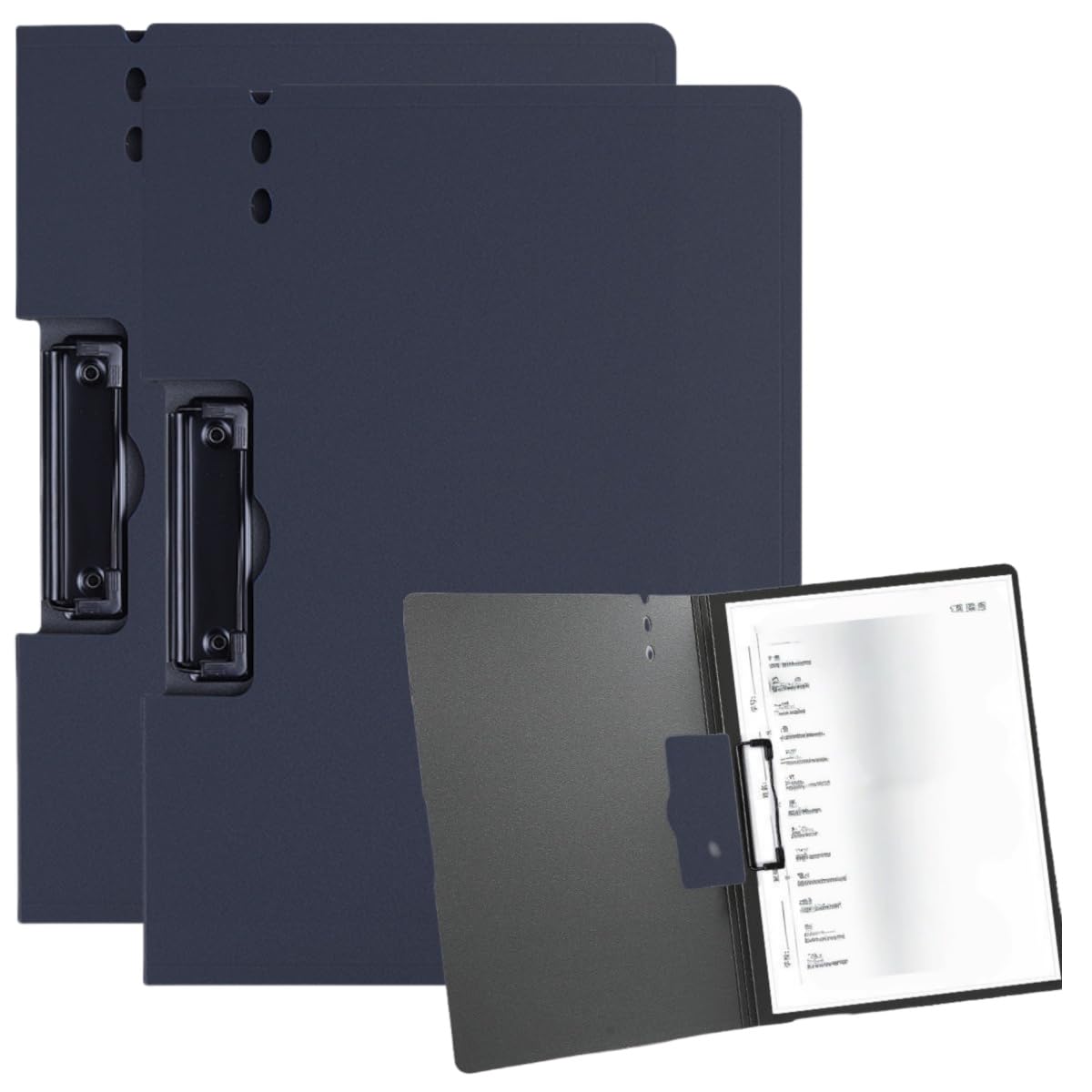 2 Pack Clipboard - A4 Clipboards with Metal Clips, 360 Degree Foldable Binder Clipboards with Pen Holder, Folder Binders Clip for Letter or A4 Size, 2 Pack