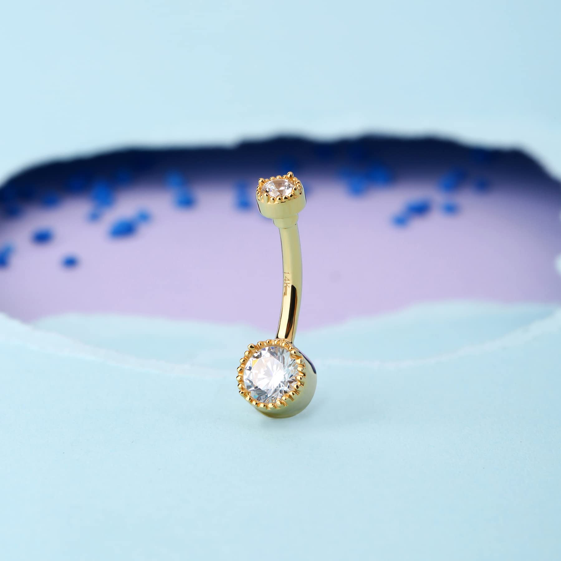 Melighting Bauchnabelpiercing 9 Karat Gelgold 14G Bauchpiercing in Herzform 10mm Nabelpiercing Schmuck Bauchpiercings Schmuck Bauchnabelpiercing Gold für Damen
