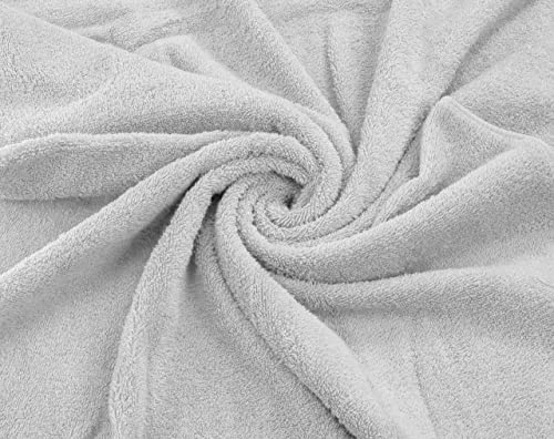 Textile Do Pack of 2 Large Jumbo Bath Sheets (75 x 150 cm-500 GSM) 100% Egyptian Cotton Super Soft Big Bath Sheet Towel Set Body Wrap (Silver - Image 3