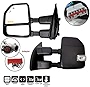 AERDM New Towing Mirror Black Housing with Temperature sensor Fit 1999-2016 Ford Super Duty F-250 F-350 F-450 F-550 with Turn Signal and Auxiliary Lamp