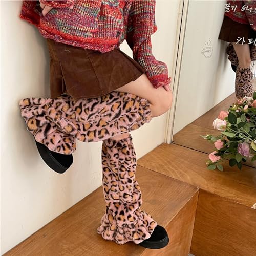 Image of Sexybody Leg Warmers for Women & Girls Y2K Kawaii Fluffy Fur Flared Leg Warmer Furry Goth Grunge Socks Harajuku Leopard