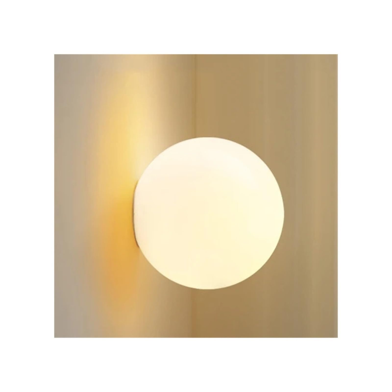 Glass Ball Lamp Modern Bedroom Bedside Wall Lamps 110V 220V Round Glass Wall Light for Living Room Entrance Aisle Bathroom Light(White Light,Dia 15CM_AC 110V-130V)