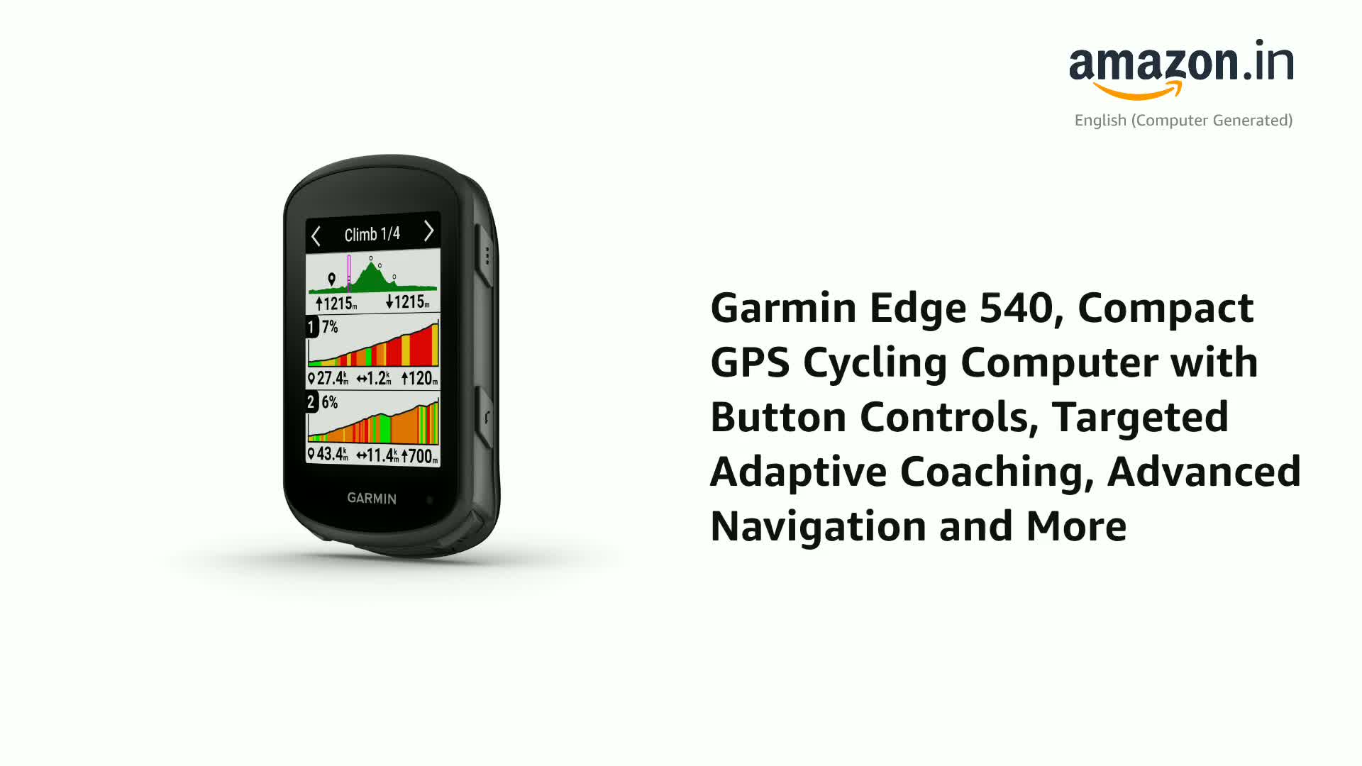 Garmin Edge 540, Compact GPS Cycling Computer with Button Controls