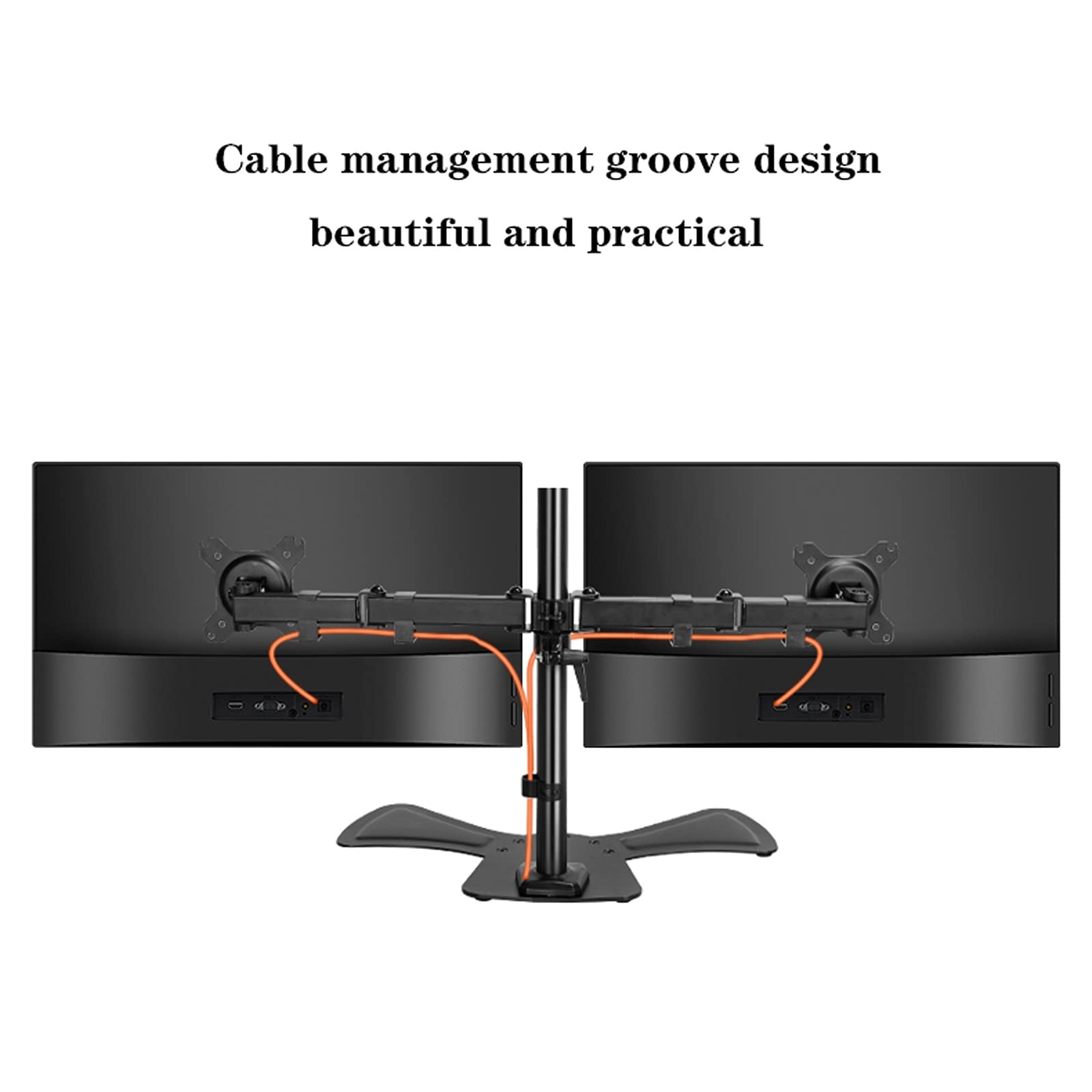Supporto per doppio monitor – Supporto da scrivania regolabile in altezza per monitor da 17"-27", supporta fino a 8 kg, supporto base per stabilità