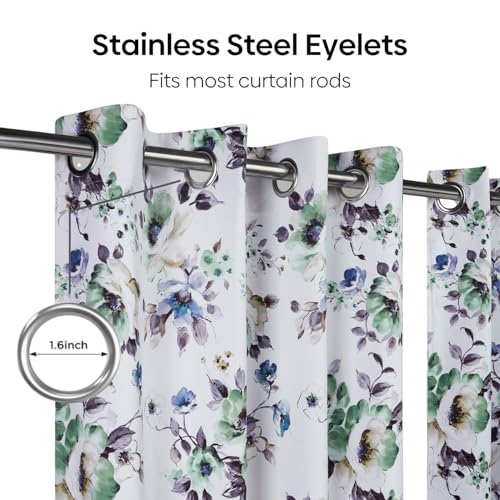 Image of haus & kinder Digital Printed Cotton Door Curtain 7 Feet Long Pack of 2 Door Curtains, 7 Feet Curtain for Door (Bloom Breeze, Multicolor 130x213 CM)