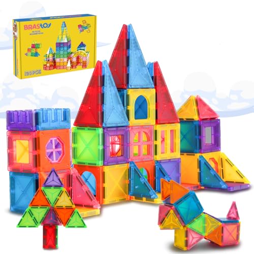 Brastoy Blocos de Montar Magnéticos Construção Infantil Brinquedo Educativo (120 Peças Tamanho Médio), foto 1