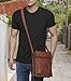 RUSTIC TOWN Leather Satchel iPad Tablet Bag - Leather Saddle Purse - Small iPad (Upto 10.5-inch) Shoulder Bag for Men and Women (11 inches, Brown)