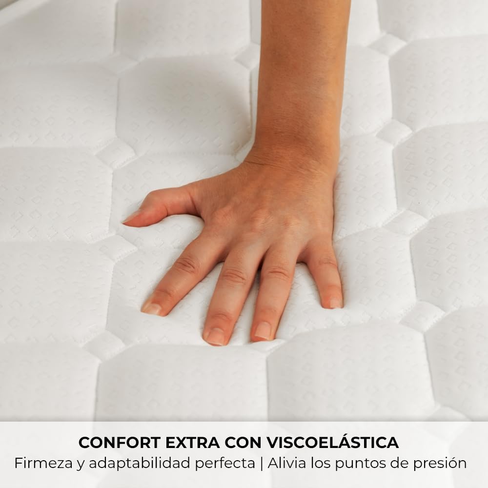 Nalui - Materasso per lettino viscoelastico 120 x 60 cm Baby One Core HR Adapt Foam, tessuto 3D traspirante e tessuto stretch ipoallergenico, certificato Oeko-Tex® | Made in Spagna. Altezza ±12 cm,