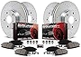 Power Stop K2813 Front and Rear Z23 Carbon Fiber Brake Pads with Drilled & Slotted Brake Rotors Kit