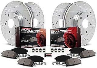 Power Stop K7574 Front and Rear Z23 Carbon Fiber Brake Pads with Drilled & Slotted Brake Rotors Kit