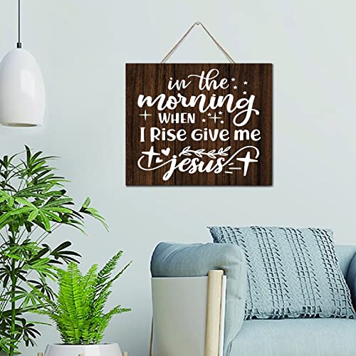 Plaque murale en bois chrétienne message inspirant matin et foi