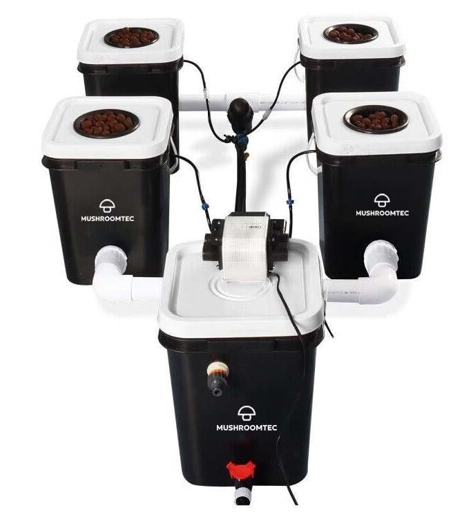 MushroomTec Deep Water Culture 20 Litre Bubble Flow Buckets DWC RDWC Hydroponic Growing System Kits
