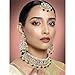 Aheli Indian Faux Kundan Studded Choker Necklace with Maang Tikka Set Ethnic Wedding Wear Fashion Bharatanatyam jewellery set Gift for Women