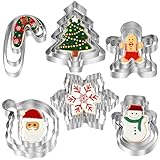 Christmas Cookie Cutters - 18 Pcs Holiday Cookie Cutter Set - Santa Face, Christmas Tree, Snowflake, Gingerbread Men, Snowman and Candy Cane Shapes Cookie Molds for Winter Holiday DIY Baking