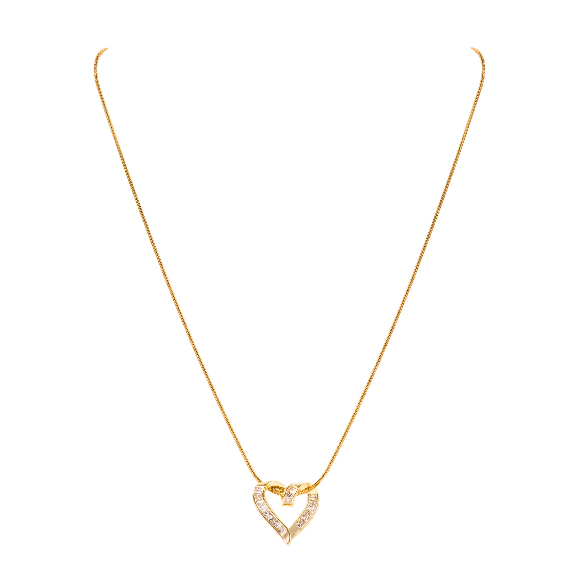 HIJA Gold-Tone Chain Necklace with Heart shaped Pendant for women | western style jewelry set for girls | gift for all occassion (B0DHLFSKD7) Amazon Price History, Amazon Price Tracker