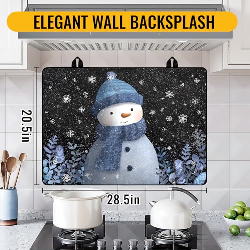 Image of Christmas Stove Top Cover for Electric Stove, Heat Resistant Glass Stove Top Cover, Stovetop Protector and Kitchen Decor, Dish Drying Mats Cover for Ceramic or Washer Top, 28.5x20.5 Inch