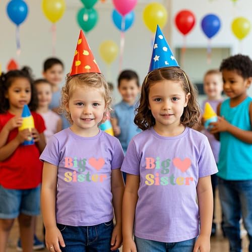 Image of Big Sister Shirt Toddler Girls T-Shirt Promoted to Big Sister Clothes Outfit Announcement Tees Little Kids Top 2-7T