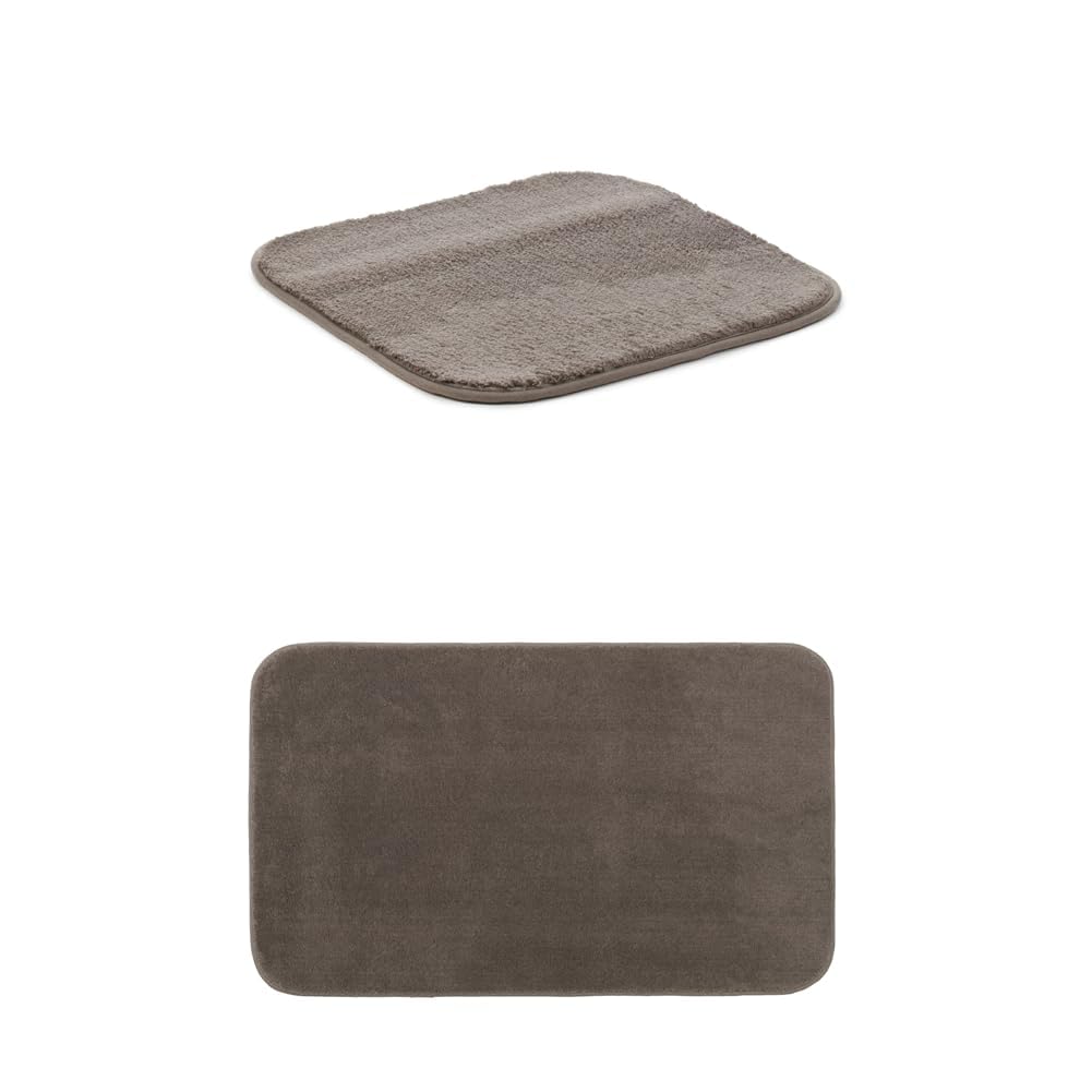 Gözze Badteppich Rio Premium 2er Set, 50x45 cm + 60x100 cm, Farbe: Taupe
