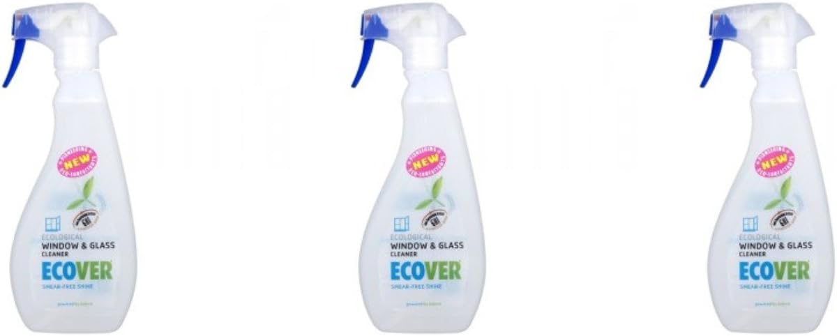 Ecover (3 Pack) Window & Glass Cleaner | 500ml | 3 Pack Bundle