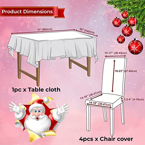 Nappe de Noël rouge pour rénover vos chaises abîmées et protéger la table - 3