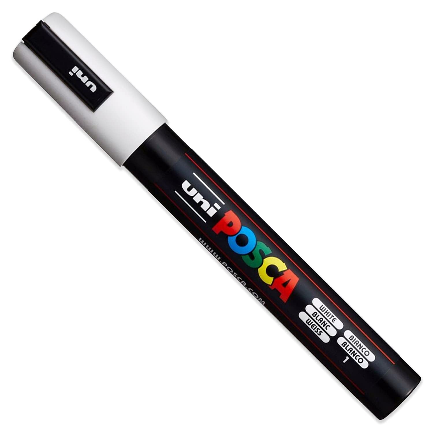 Posca Juego de 7 rotuladores de pintura (PC-1MR, PC-1M, PC-3M, PC-5M, PC-8K, PC-17K, PCF-350, tinta blanca