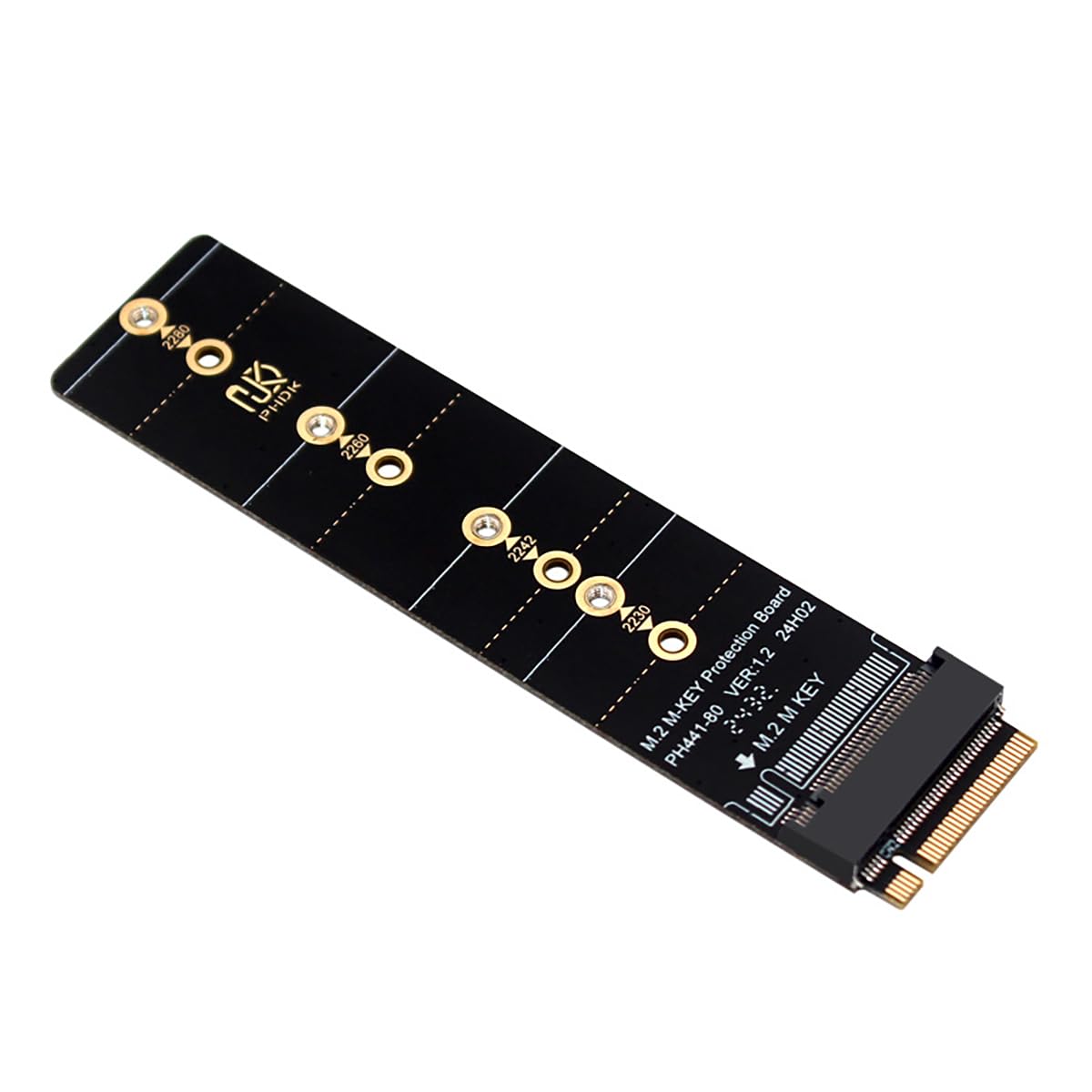 PH441 PCIe4.0 M.2 Mkey Adapter Card – Test and Protection Board with Gold Finger Guard Compatible with M.2 NVMe 2230 2242 2260 2280 SSD