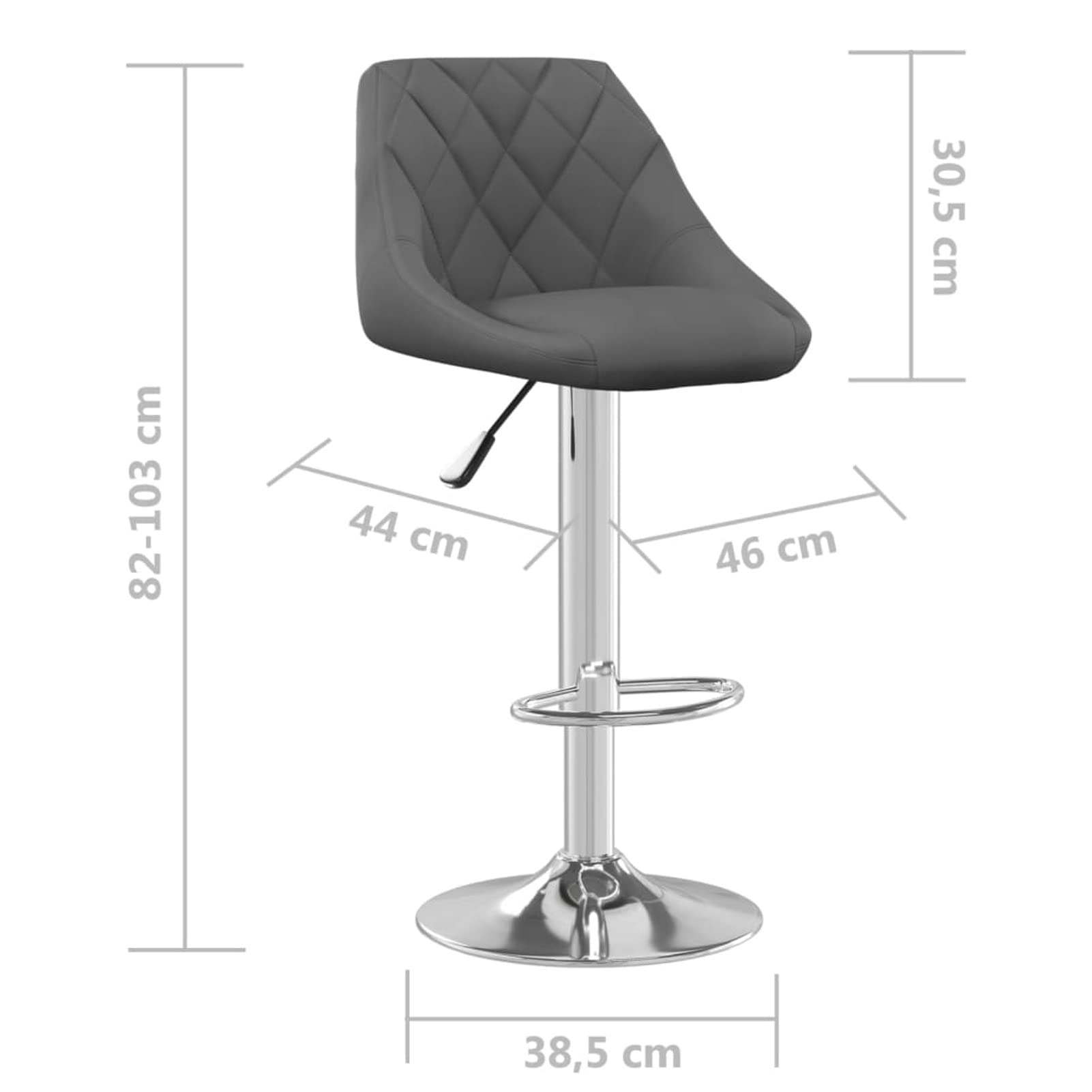 Homgoday Taburetes de bar, 2 unidades, color gris oscuro, de terciopelo, silla de oficina, silla de oficina, silla de escritorio, para salón o dormitorio
