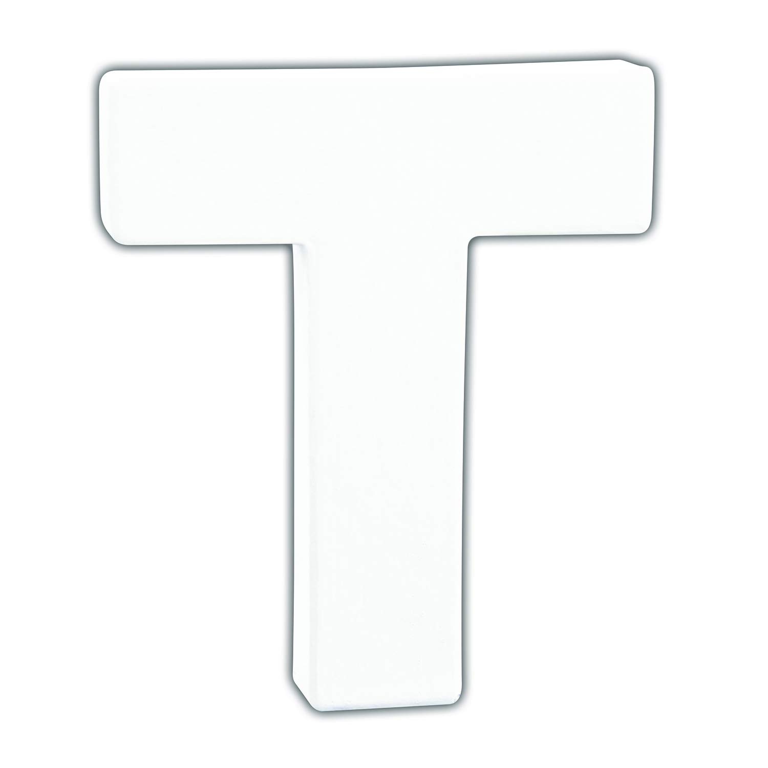 Décopatch AC749Cpack - Un Lot de 5 Supports en Papier Blanc mâché 1,5x10,5x12 cm, Petite lettre T