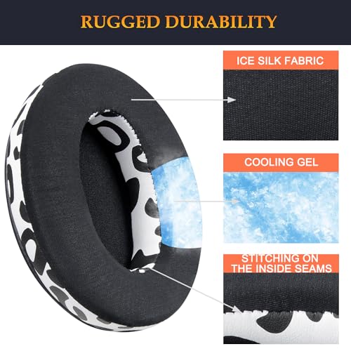 Image of SOULWIT Cooling Gel Earpads Cushions for Audio-Technica ATH M50X /M40X, HyperX Cloud /Alpha, SteelSeries Arctis, Ear Pads for Sony MDR-1ABT /1RBT /1RNC /7506, Turtle Beach Stealth 420X /600 - Snow Leopard