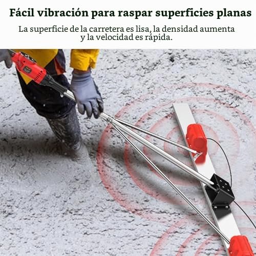 Herramienta vibradora de hormigón, kit de regla eléctrica inalámbrica, nivelador vibratorio de batería de litio para un acabado suave, 1,2 m de longitud