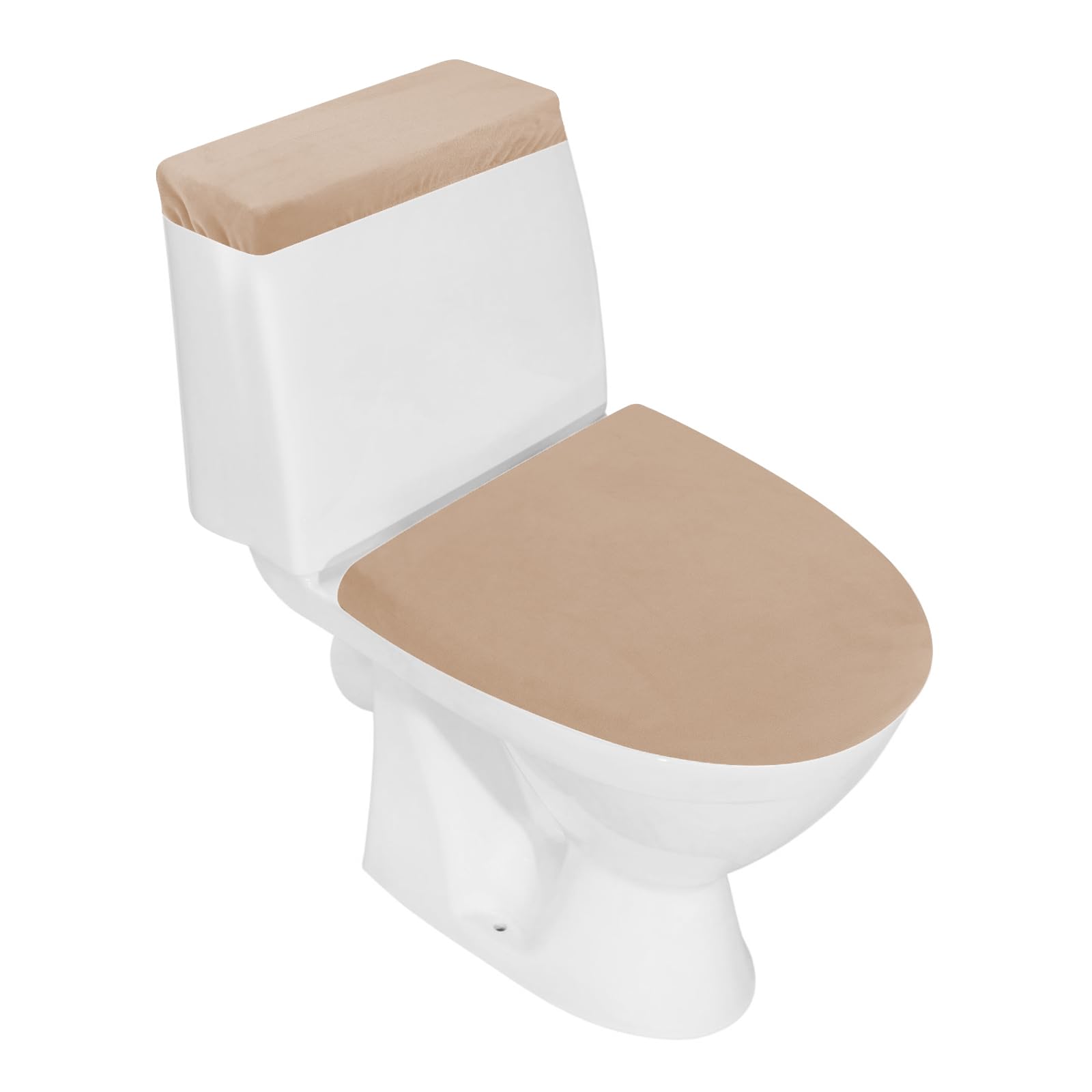 AZHCHKE Stretch Toilet Tank Cover - Washable Spandex Lid Protector, Beige, Fits Most Tanks