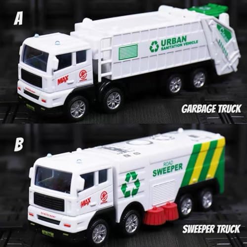 Image of Garbage Truck Set of 4 pc,City Service,Waste Management Truck with Trash Bin, Metal Recycling Garbage Truck Toys for Kids Boys [ Colors as Per Stock ] (4pc Garbage Truck)