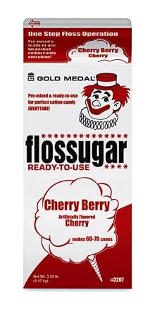 Cotton Candy Floss sugar Mix Flavors | Pack Of 3 | Blue Raspberry, Cherry, and Birthday Cake Flavors | 1/2 Gallon Cartons