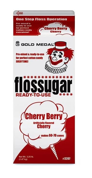 Cotton Candy Floss sugar Mix Flavors | Pack Of 3 | Blue Raspberry, Cherry, and Birthday Cake Flavors | 1/2 Gallon Cartons