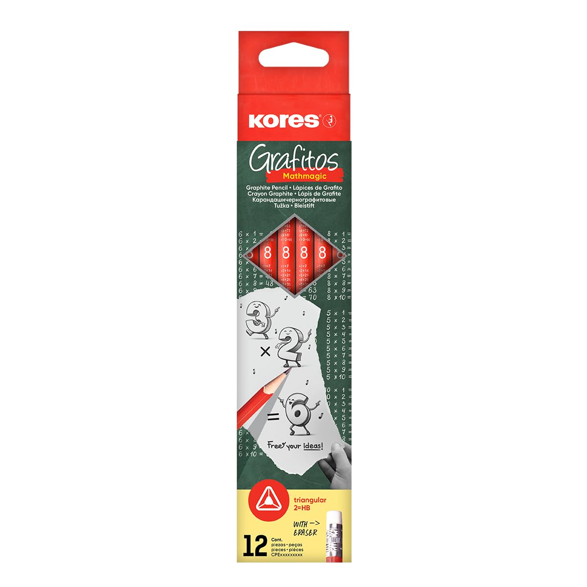Set di scrittura: BICOLORE HB STARPLAST - 2 matite bicolore, mina HB rossa e blu, forma esagonale, temperamatite regalo, scrittura, legno, ufficio e scolastico