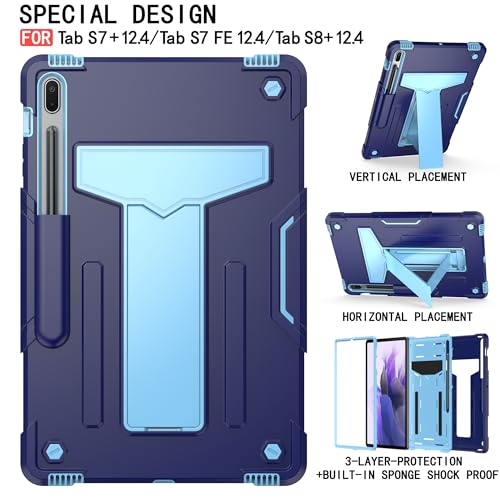 Coque Samsung Tab S7 FE 12.4 2021 protection intégrale antichoc bleue - 2