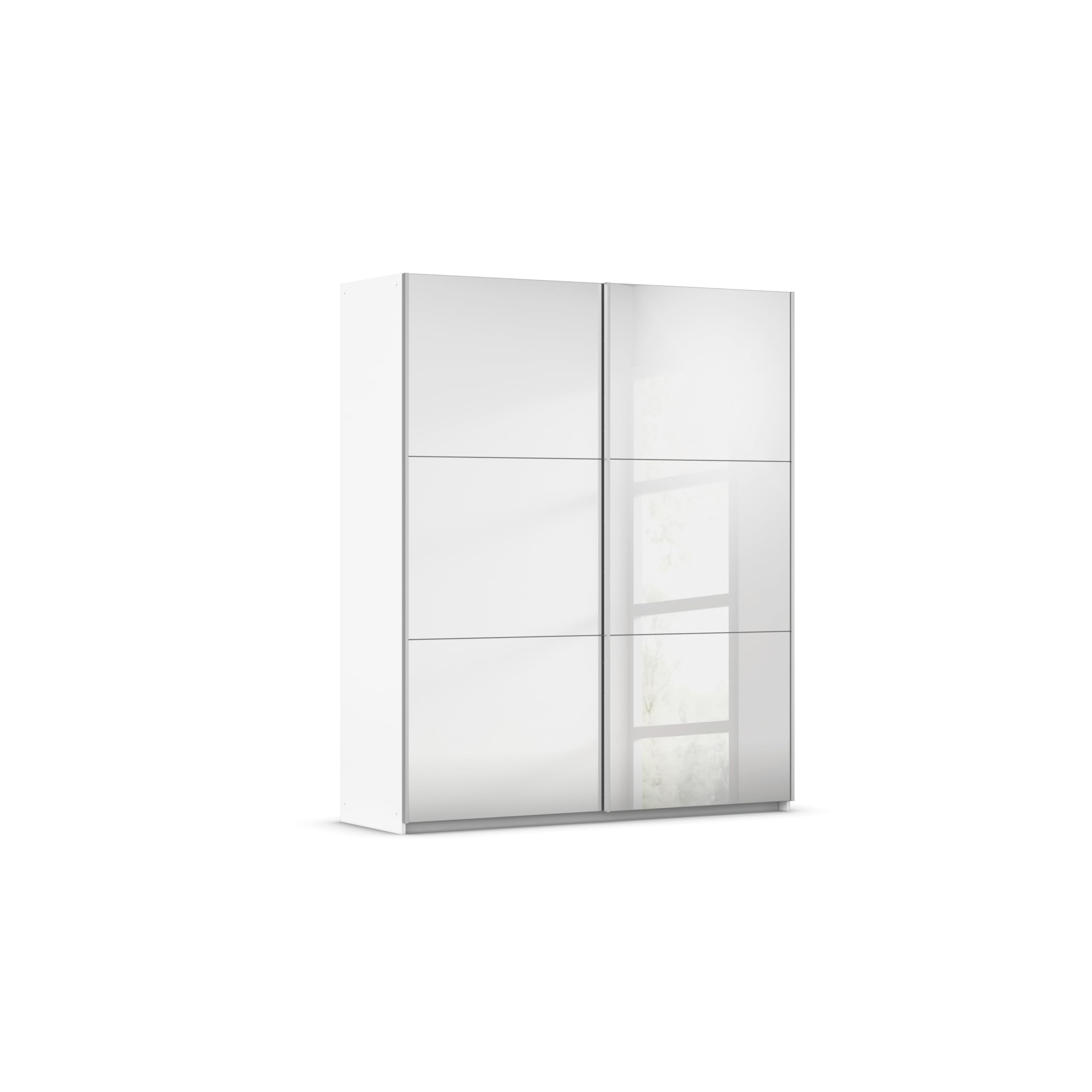 Rauch Möbel Reflect, Schwebetürenschrank, Farbe Weiß, Breite 175 cm | Kleiderschrank mit Schwebetüren, Schiebetüren, 2-türig, mit Spiegel, für Schlafzimmer, Jugendzimmer, Homeoffice, Garderobe