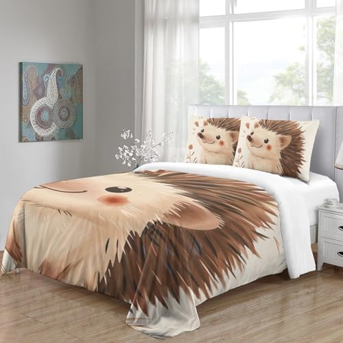 Housse de couette hérisson lit double contre la transpiration parure douce 3D