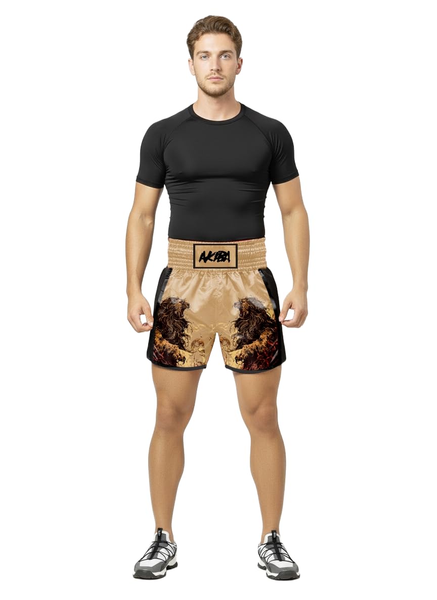 AKIBA Muay Thai Short Classic Men and Women Boxing Fighting MMA BJJ Gym Kick Boxing GAPPLING Martial-picture-32