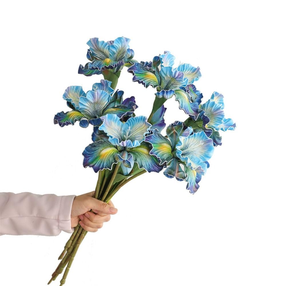2 orquídeas artificiales de imitación para decoración de hotel, restaurante, orquídea artificial de tacto real, accesorios de fotografía, seda EVA, flores falsas (blanco)