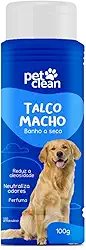 Talco Banho a Seco para Cachorro Macho PetClean 100g Neutraliza Odor Perfuma