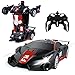 Vubkkty Ferngesteuertes Auto Roboter Spielzeug für Kinder, Transformator rc Auto Spiele Fahrzeuge mit 2,4 Ghz Fernbedienung Akku Batterie ab 4 5 6 7 8 9 10 Jahre Mattes Schwarz Rot