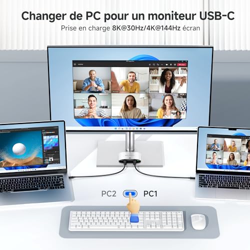 Commutateur USB4 USB C pour éviter de débrancher vos câbles - 3